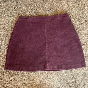 Purple wine colored corduroy miniskirt